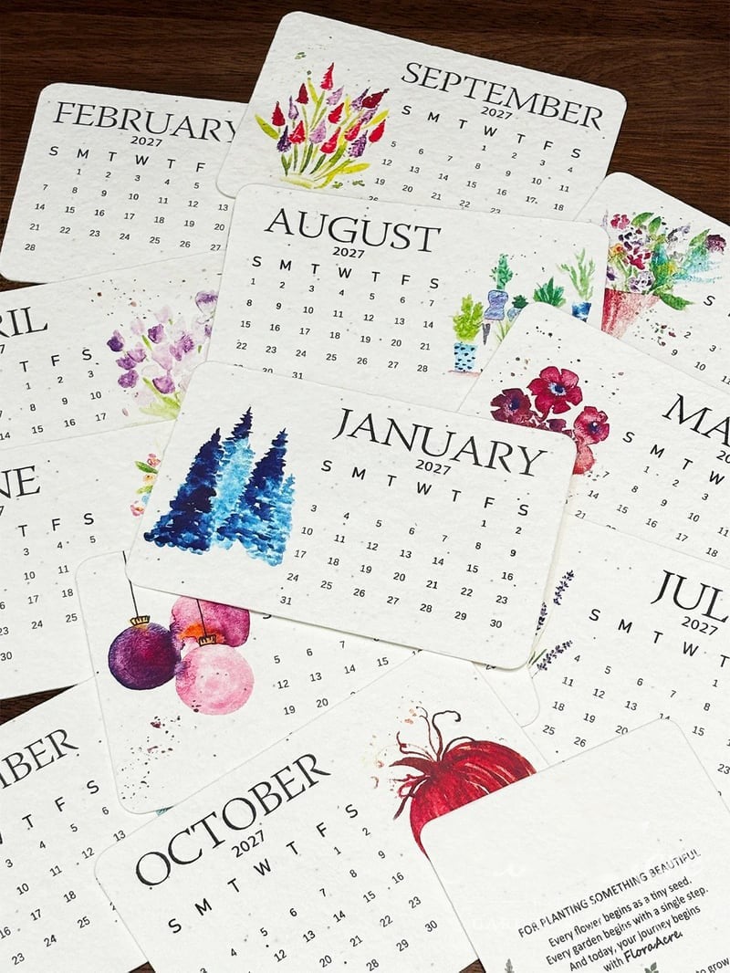 ✨🌱Eco-Friendly Plantable “Timeless” Seed Calendar 2027