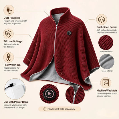 🍂 Thanksgiving & Black Friday Sale — 75% OFF! Portable Heated Blanket Shawl — Cozy Warmth for Mom & Dad