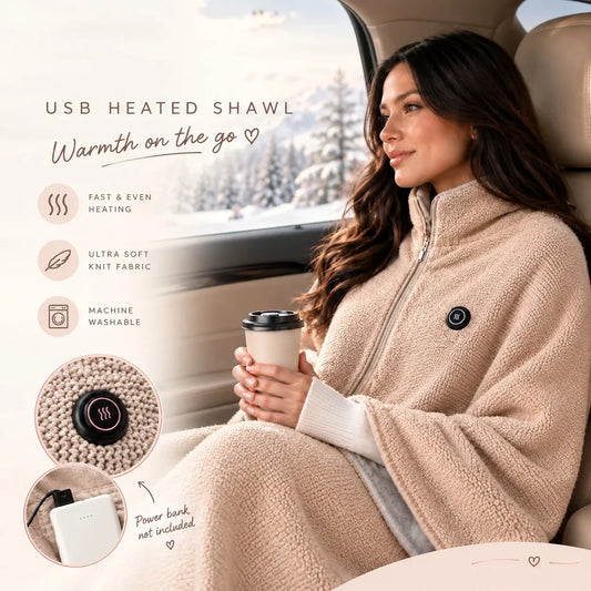 🍂 Thanksgiving & Black Friday Sale — 75% OFF! Portable Heated Blanket Shawl — Cozy Warmth for Mom & Dad