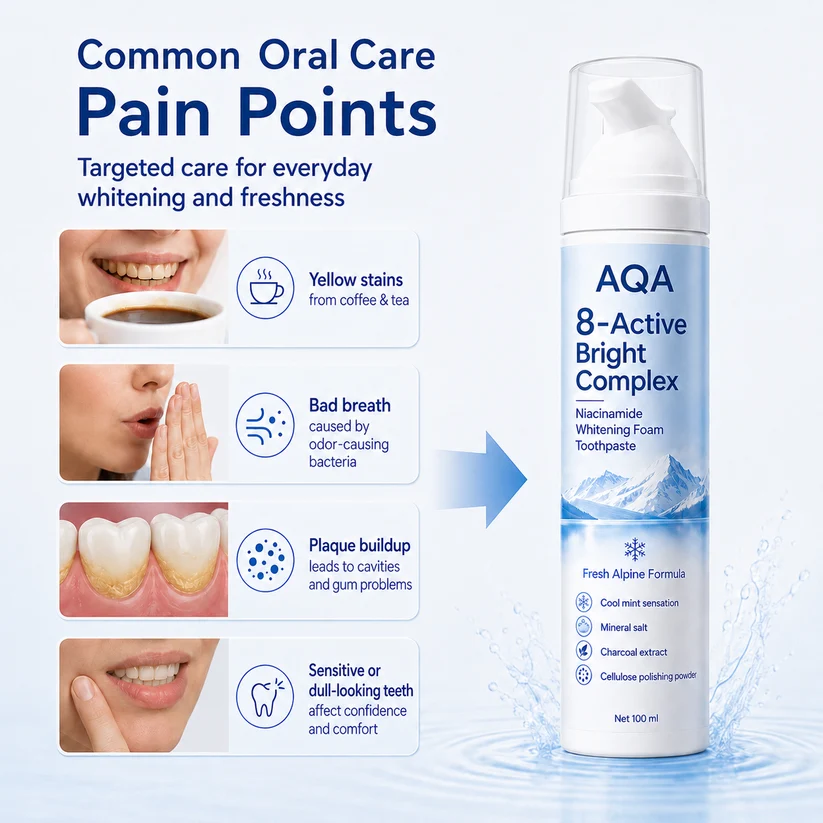 [Professional Grade] AQA Niacinamide Foaming Toothpaste 8X
