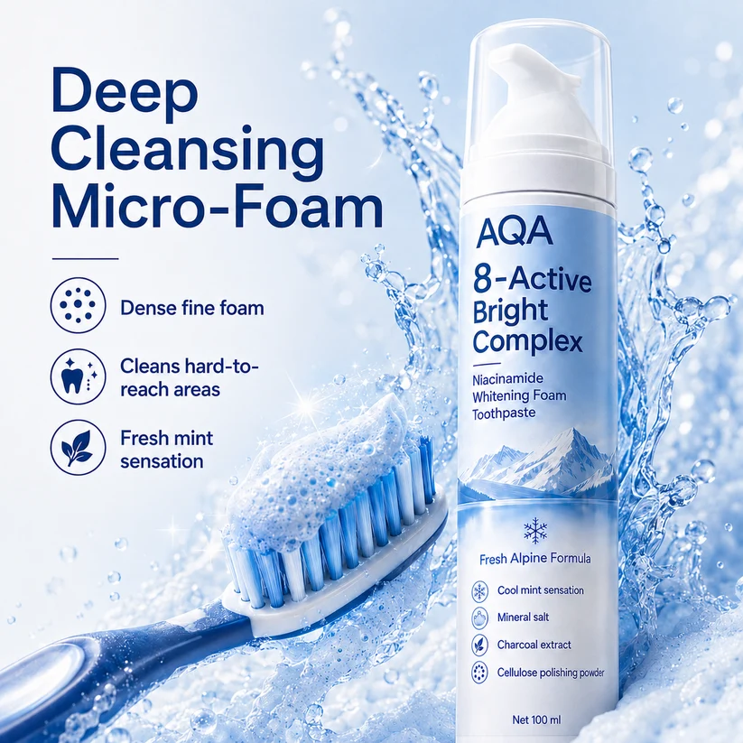[Professional Grade] AQA Niacinamide Foaming Toothpaste 8X