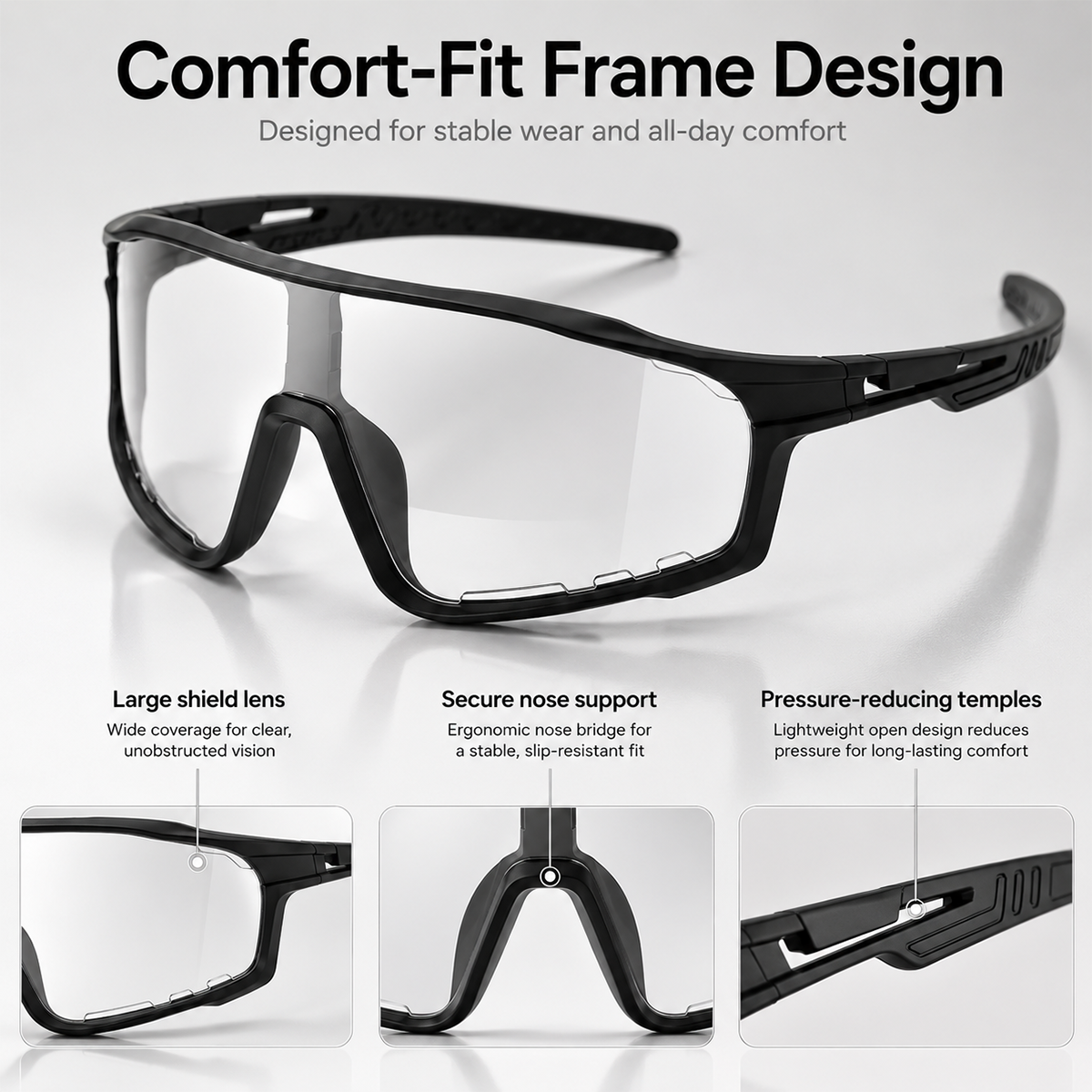 Photochromic UV Protection Sports Sunglasses