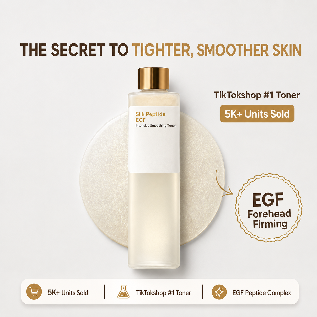 Silk Peptide EGF Facial Toner| Hydrating Peptide Toner for Smoother-Looking Skin
