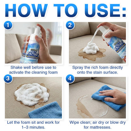 ✨Vorexilglow™ Multi-Enzyme Foam Cleaner🫧 | Dissolves Grease, Grime, Food Stains & Everyday Messes | No-Scrub Spray-and-Wipe Formula | Gentle Multi-Surface Cleaner for Kitchen, Bathroom, Sofa & Car