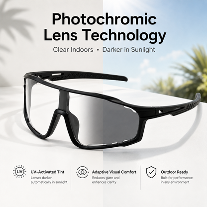 Photochromic UV Protection Sports Sunglasses