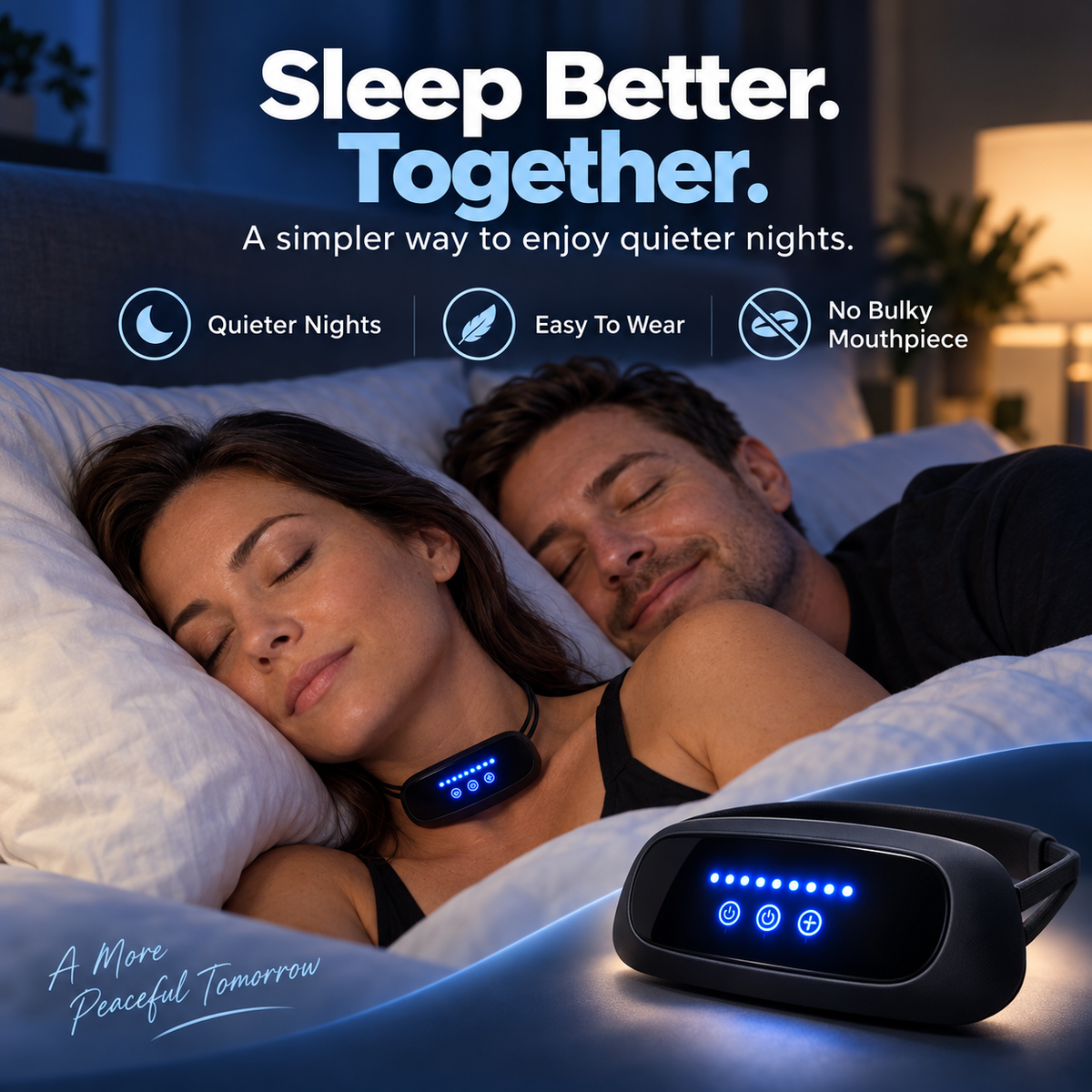 🌙 Wearable Anti-Snoring Neck Device – Better Sleep for Both of You