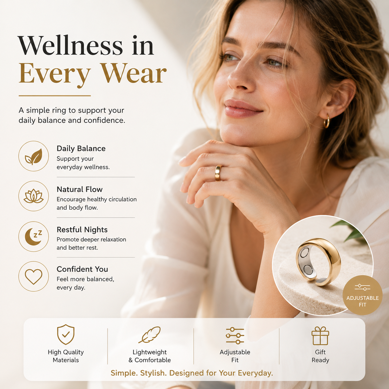 Vorexilglow® Triple-Core Metabolic Magnetic Therapy Ring