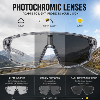 Photochromic UV Protection Sports Sunglasses