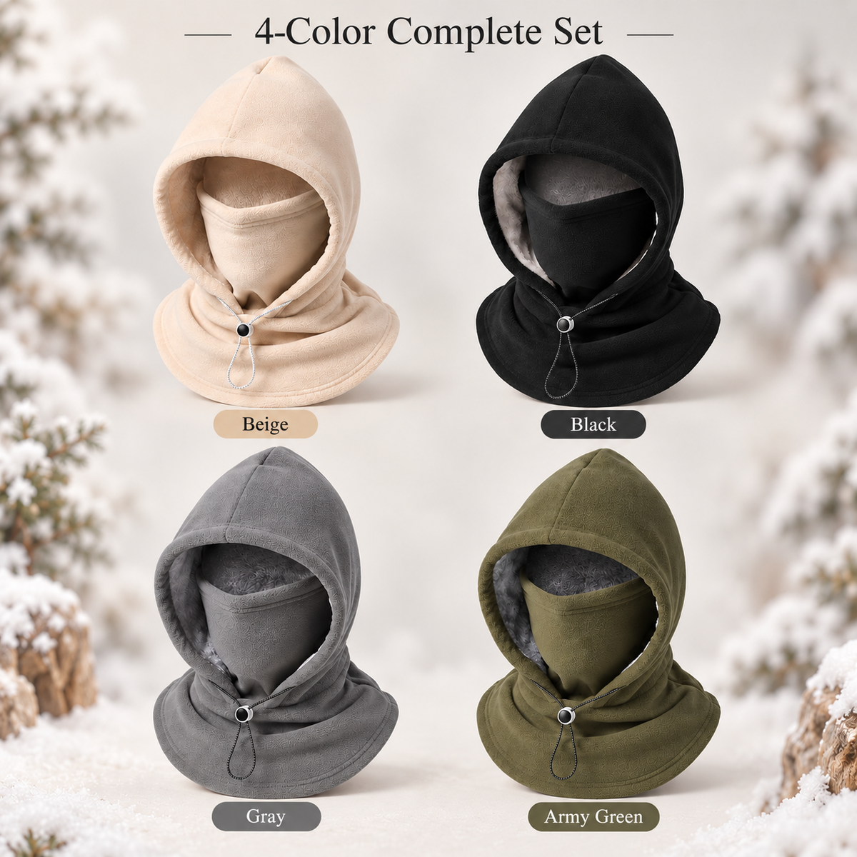 3-in-1 Winter Fleece Balaclava Hood 🧣❄️ Warm Face, Ear & Neck Cover