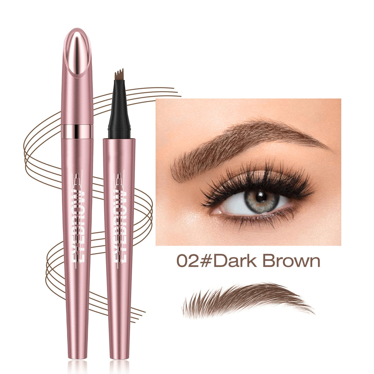 Waterproof Micro-Fork Eyebrow Pencil + Free Eyeliner & Mascara
