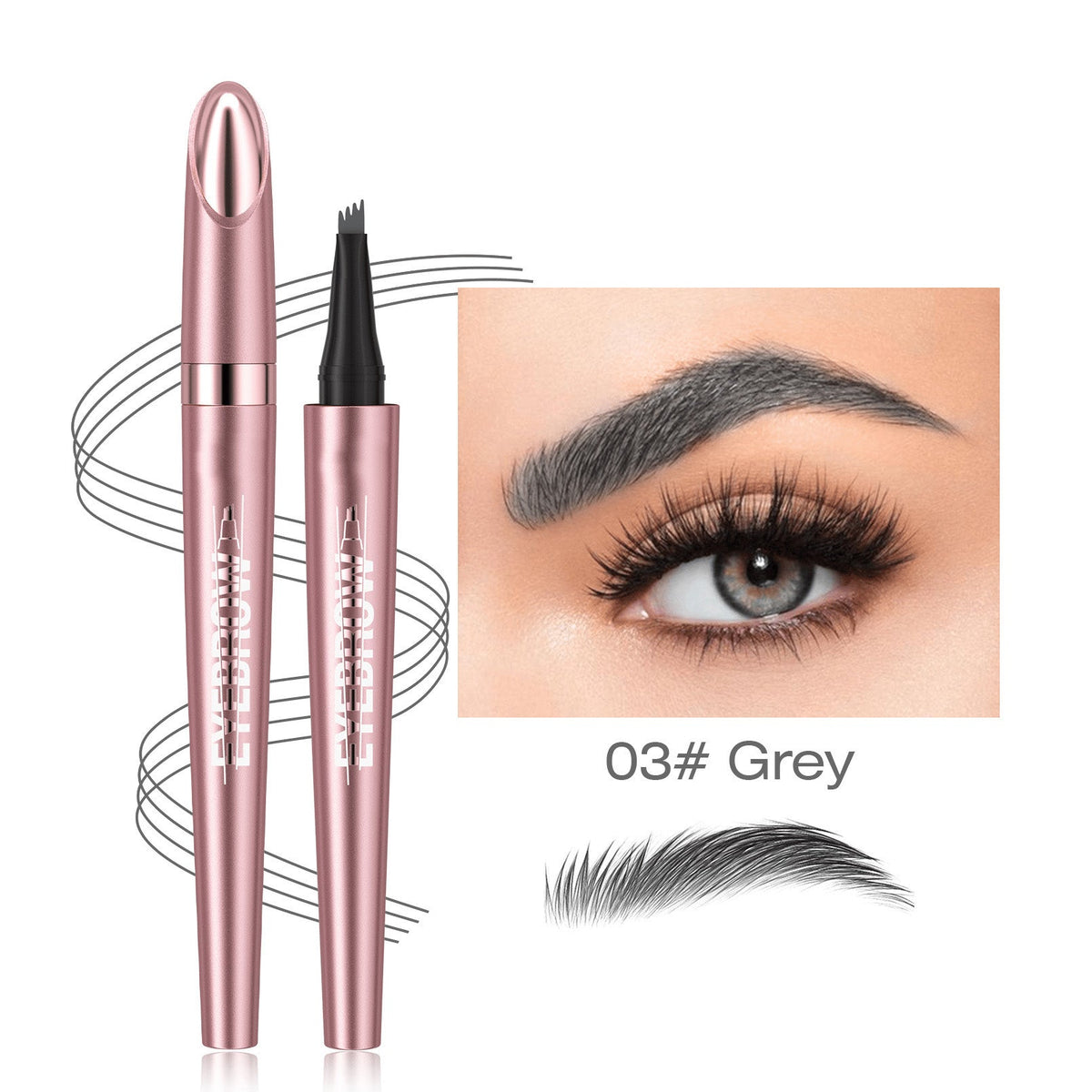 Waterproof Micro-Fork Eyebrow Pencil + Free Eyeliner & Mascara