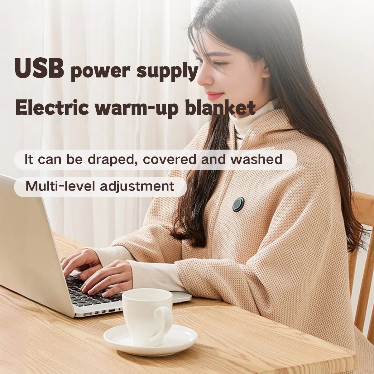 🍂 Thanksgiving & Black Friday Sale — 75% OFF! Portable Heated Blanket Shawl — Cozy Warmth for Mom & Dad
